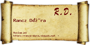 Rancz Dóra névjegykártya